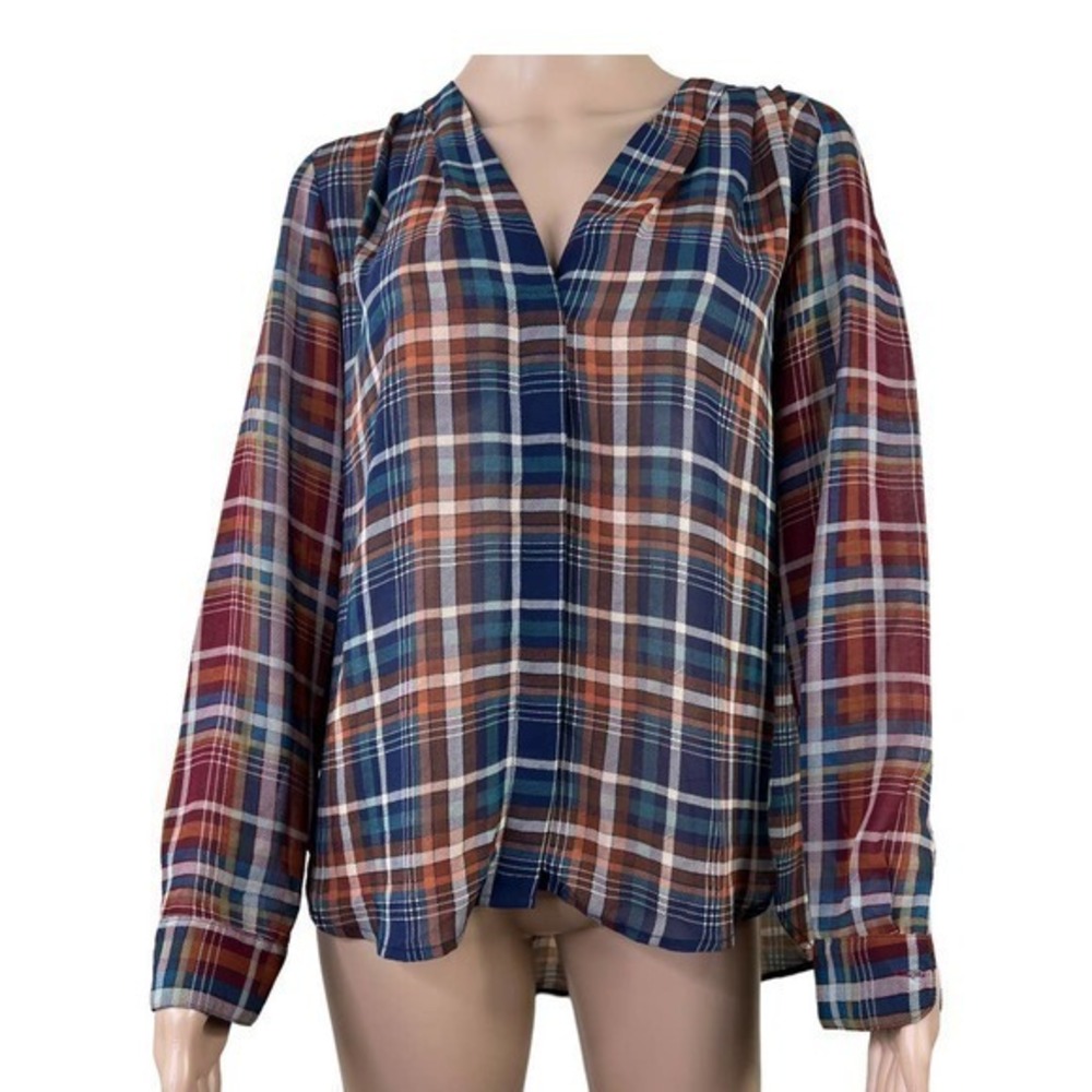 Antropologie Maeve Women Top Blouse Plaid Size Small